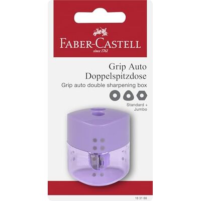 Faber-Castell 183186 Doppelgriff-Anspitzer, Pastellviolett Faber-Castell 183186 Doppelgriff-Anspitzer, Pastellviolett