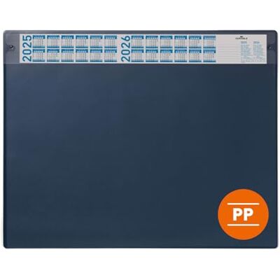 Durable Schreibtischunterlage mit Kalender, 650x480 mm, dunkelblau, 722507 Schreibunterlage mit 4-Jahreskalender und transparenter Abdeckung, rutschfeste Unterseite, aus PP Durable Schreibtischunterlage mit Kalender, 650x480 mm, dunkelblau, 722507 Schreibunterlage mit 4-Jahreskalender und transparenter Abdeckung, rutschfeste Unterseite, aus PP