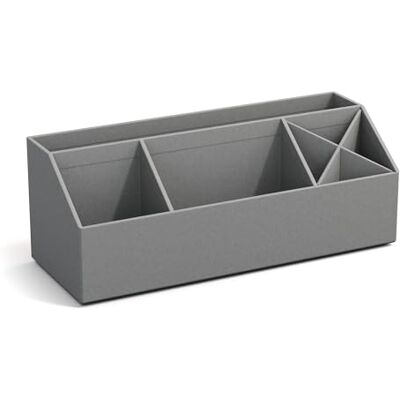 BIGSO ELISA Schreibtisch Organizer – Aufbewahrungsbox mit 4 Fächern – Schreibtischablage für Zettel, Büroklammern, Stifte & Kleinteile – Sortierkasten aus Faserplatte und Papier – grau BIGSO ELISA Schreibtisch Organizer – Aufbewahrungsbox mit 4 Fächern – Schreibtischablage für Zettel, Büroklammern, Stifte & Kleinteile – Sortierkasten aus Faserplatte und Papier – grau