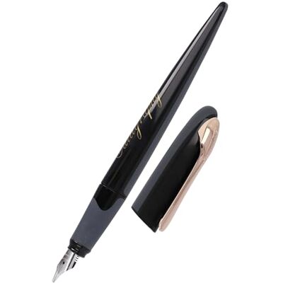 Online Kalligrafie-Füller, Schönschreibfüller Air Schwarz-Rosegold, breite Kalligraphie-Feder in Strichstärke 1,4 mm, für Standard-Tintenpatronen oder Konverter, inkl. Kombipatrone blau Online Kalligrafie-Füller, Schönschreibfüller Air Schwarz-Rosegold, breite Kalligraphie-Feder in Strichstärke 1,4 mm, für Standard-Tintenpatronen oder Konverter, inkl. Kombipatrone blau