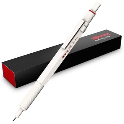rOtring 600 Druckbleistift HB-Mine0,5 mm Drehminenstift mit Vollmetallschaft Perlweiß Rutschfestegerändelte Griffzone und Sechskantschaft rOtring 600 Druckbleistift HB-Mine0,5 mm Drehminenstift mit Vollmetallschaft Perlweiß Rutschfestegerändelte Griffzone und Sechskantschaft