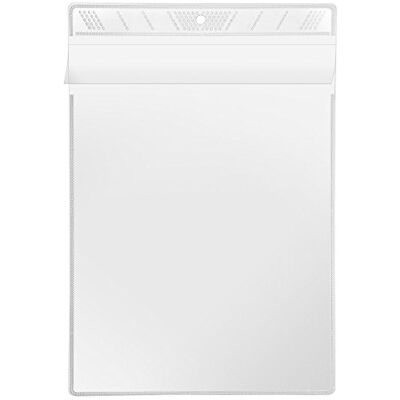 VELOFLEX Sichttasche DIN A5 PP mit Überfallklappe 10 Stück Glasklare PP-Folie 140 my, 163 × 215 mm, mittige Lochung und Überfallklappe für Hochformat VELOFLEX Sichttasche DIN A5 PP mit Überfallklappe 10 Stück Glasklare PP-Folie 140 my, 163 × 215 mm, mittige Lochung und Überfallklappe für Hochformat