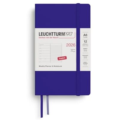 LEUCHTTURM1917 372699 Wochenkalender & Notizbuch Pocket (A6) 2026, Softcover, Ink, Englisch LEUCHTTURM1917 372699 Wochenkalender & Notizbuch Pocket (A6) 2026, Softcover, Ink, Englisch