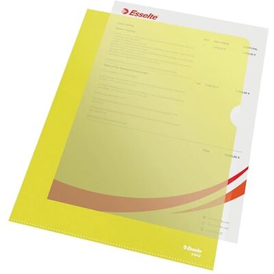 Esselte Sichthüllen-Set Standard Plus, 100 Stück, A4 Format, Gelb mit matter Oberfläche, 0,115 mm PP-Folie, 54842 Esselte Sichthüllen-Set Standard Plus, 100 Stück, A4 Format, Gelb mit matter Oberfläche, 0,115 mm PP-Folie, 54842