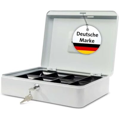 MAUL Geldkassette weiß mit Münzeinsatz Schloss und 2 Schlüsseln schnelle Kassenordnung, geschützter Bargeldplatz, robustes Stahlgehäuse, ideal für Verkauf Events Trinkgeld, handlich MAUL Geldkassette weiß mit Münzeinsatz Schloss und 2 Schlüsseln schnelle Kassenordnung, geschützter Bargeldplatz, robustes Stahlgehäuse, ideal für Verkauf Events Trinkgeld, handlich