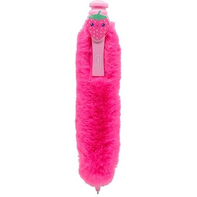 Idena 20199 Kugelschreiber mit Plüsch, Flauschiger pinker Stift mit Erdbeer-Clip, Niedlicher Schreibspaß für Kinder, Teenager & Büro Idena 20199 Kugelschreiber mit Plüsch, Flauschiger pinker Stift mit Erdbeer-Clip, Niedlicher Schreibspaß für Kinder, Teenager & Büro