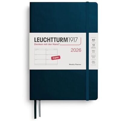 LEUCHTTURM1917 372712 Wochenkalender Medium (A5) 2026, Deep Sea, Englisch LEUCHTTURM1917 372712 Wochenkalender Medium (A5) 2026, Deep Sea, Englisch