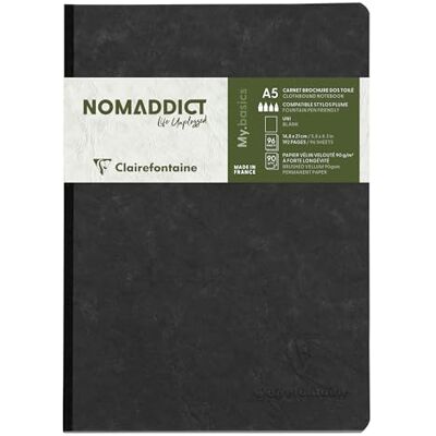 Clairefontaine 795401C Heft A5, Leinen, Age Bag, blanko, 96 Blatt, schwarz Clairefontaine 795401C Heft A5, Leinen, Age Bag, blanko, 96 Blatt, schwarz