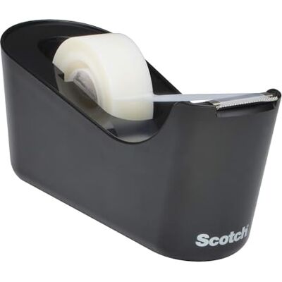 Scotch Klebebandabroller C18, Schwarz + Magic Tape, 1 Rolle, 19 mm x 33 m Nachfüllbarer Abroller mit Universalklebeband; zum Reparieren, Beschriften und Verschließen Scotch Klebebandabroller C18, Schwarz + Magic Tape, 1 Rolle, 19 mm x 33 m Nachfüllbarer Abroller mit Universalklebeband; zum Reparieren, Beschriften und Verschließen