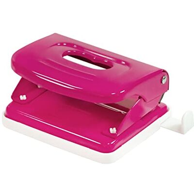 Idena 11541 Locher aus Metall, Anschlagschiene mit Formatanzeige, pink, für 20 Blatt, 1 Stück Idena 11541 Locher aus Metall, Anschlagschiene mit Formatanzeige, pink, für 20 Blatt, 1 Stück
