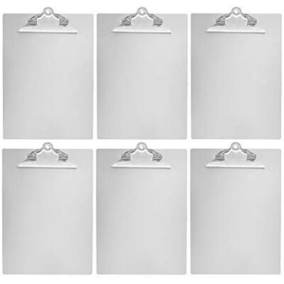 Amazon Basics Klemmbrett, Aluminium, US-Letter-Format, Standard-Klemme, 6Stück, Silber Amazon Basics Klemmbrett, Aluminium, US-Letter-Format, Standard-Klemme, 6Stück, Silber