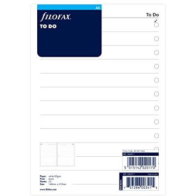 Filofax Einlegeblätter A5, Aufgaben, für Terminplaner To Do List Nicht zutreffend To Do List (342211) Filofax Einlegeblätter A5, Aufgaben, für Terminplaner To Do List Nicht zutreffend To Do List (342211)