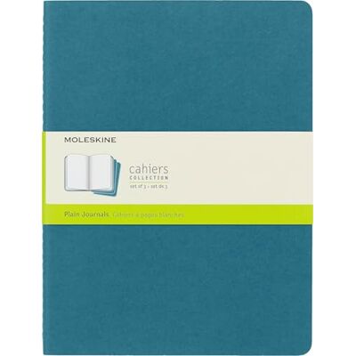 Moleskine Cahier Journal, 3er-Set Notizbücher mit blanken Seiten, Kartoneinband mit sichtbarer Baumwollnaht, Farbe Blau, Extra Large 19 x 25 cm Moleskine Cahier Journal, 3er-Set Notizbücher mit blanken Seiten, Kartoneinband mit sichtbarer Baumwollnaht, Farbe Blau, Extra Large 19 x 25 cm