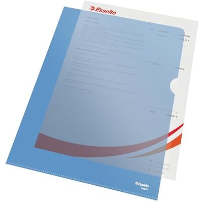 Esselte Sichthüllen-Set Standard Plus, 100 Stück, A4 Format, Blau mit matter Oberfläche, 0,115 mm PP-Folie, 54837 Esselte Sichthüllen-Set Standard Plus, 100 Stück, A4 Format, Blau mit matter Oberfläche, 0,115 mm PP-Folie, 54837