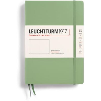 LEUCHTTURM1917 361585 Notizbuch Muted Colours (A5), Hardcover, 251 nummerierte Seiten, Salbei, blanko LEUCHTTURM1917 361585 Notizbuch Muted Colours (A5), Hardcover, 251 nummerierte Seiten, Salbei, blanko