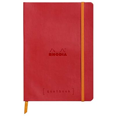 Rhodia 117753C Notizheft Goalbook rama DIN A5 (14,8x23cm), mit flexiblem Einband, 120 Blatt elfenbein 90g, Dot punktkariert, Mohnrot Rot, 1 Stück Rhodia 117753C Notizheft Goalbook rama DIN A5 (14,8x23cm), mit flexiblem Einband, 120 Blatt elfenbein 90g, Dot punktkariert, Mohnrot Rot, 1 Stück