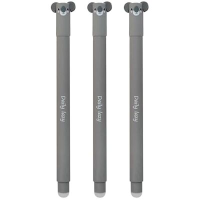 Eberhard Faber 599038 Tintenroller radierbar Koala, 3 Animal Erase it Stifte, Gelschreiber blau 0,7 mm Eberhard Faber 599038 Tintenroller radierbar Koala, 3 Animal Erase it Stifte, Gelschreiber blau 0,7 mm