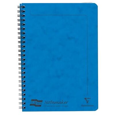 Clairefontaine 4855Z Heft Europa Notemaker mit Spiralbindung 60 Blatt mikroperforiert 14,8x21 cm 90g liniert, 1 Stück, Blau Clairefontaine 4855Z Heft Europa Notemaker mit Spiralbindung 60 Blatt mikroperforiert 14,8x21 cm 90g liniert, 1 Stück, Blau