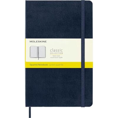 Moleskine Klassisches Kariertes Notizbuch Hardcover mit Elastischem Verschlussband Farbe Saphirblau Größe A5 13 x 21 cm 208 Seiten Moleskine Klassisches Kariertes Notizbuch Hardcover mit Elastischem Verschlussband Farbe Saphirblau Größe A5 13 x 21 cm 208 Seiten