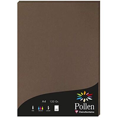 Clairefontaine 4292C Packung mit 50 Karten Pollen 120g, DIN A4, 21 x 29,7cm, Braun Clairefontaine 4292C Packung mit 50 Karten Pollen 120g, DIN A4, 21 x 29,7cm, Braun