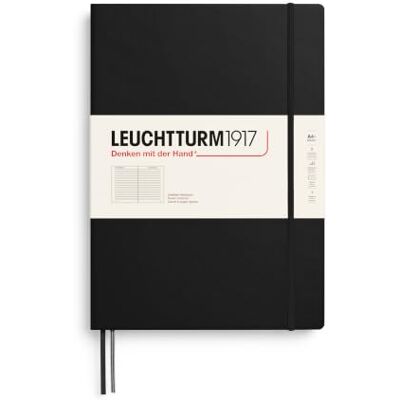 LEUCHTTURM1917 327150 Notizbuch Master (A4+), 233 Seiten, liniert schwarz 235 nummerierte Seiten, 225x315 mm, 100 g/m² Papier, Fadenheftung, Inhaltsverzeichnis LEUCHTTURM1917 327150 Notizbuch Master (A4+), 233 Seiten, liniert schwarz 235 nummerierte Seiten, 225x315 mm, 100 g/m² Papier, Fadenheftung, Inhaltsverzeichnis