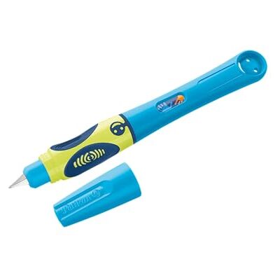 Pelikan griffix Füller Linkshänder Neon Fresh Blue – ergonomischer Schreiblernfüller für Kinder, Schulfüller mit Edelstahlfeder & Patrone Pelikan griffix Füller Linkshänder Neon Fresh Blue – ergonomischer Schreiblernfüller für Kinder, Schulfüller mit Edelstahlfeder & Patrone
