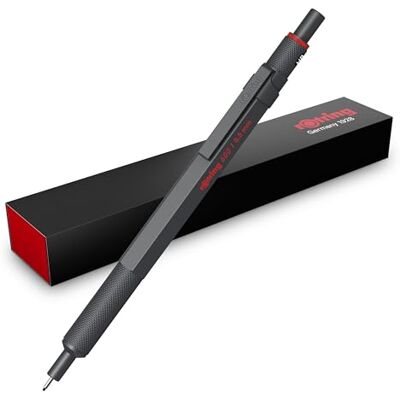 rOtring 600 Druckbleistift HB-Mine0,5 mm Drehminenstift mit Vollmetallschaft Steingrau Rutschfestegerändelte Griffzone und Sechskantschaft rOtring 600 Druckbleistift HB-Mine0,5 mm Drehminenstift mit Vollmetallschaft Steingrau Rutschfestegerändelte Griffzone und Sechskantschaft