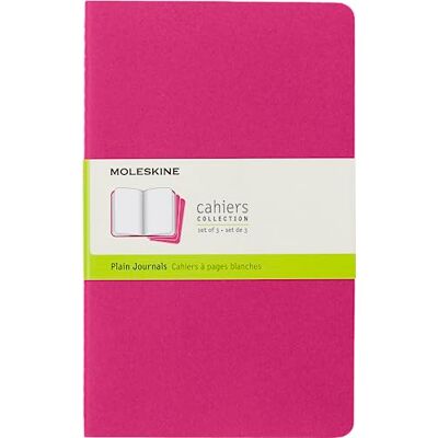 Moleskine Cahier Journal, Set 3 Notizbüchern mit Blanken Seiten, Kartoneinband mit Sichtbarer Baumwollnaht, Farbe Kinetic Pink, Large 13 x 21 cm, 80 Seiten Moleskine Cahier Journal, Set 3 Notizbüchern mit Blanken Seiten, Kartoneinband mit Sichtbarer Baumwollnaht, Farbe Kinetic Pink, Large 13 x 21 cm, 80 Seiten