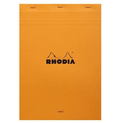 Rhodia 18600C Notizblock / Schreibblock geheftet dotPad No.18 DIN A4 21x29,7cm, 80 Blätter liniert 80g, abtrennbar und mikroperforiert, mit Kartonrücken, Orange, 1 Stück Rhodia 18600C Notizblock / Schreibblock geheftet dotPad No.18 DIN A4 21x29,7cm, 80 Blätter liniert 80g, abtrennbar und mikroperforiert, mit Kartonrücken, Orange, 1 Stück