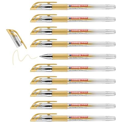edding 2185 Gelroller gold 10 Stifte 0,7 mm Gelstifte zum Schreiben, Malen, Mandala, Bulletjournal Gelschreiber, Gelmalstifte gold edding 2185 Gelroller gold 10 Stifte 0,7 mm Gelstifte zum Schreiben, Malen, Mandala, Bulletjournal Gelschreiber, Gelmalstifte gold