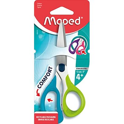 Maped Schul- und Bastel-Schere SENSOFT 13 cm asymmetrisch abgerundete Klingen grün Maped Schul- und Bastel-Schere SENSOFT 13 cm asymmetrisch abgerundete Klingen grün