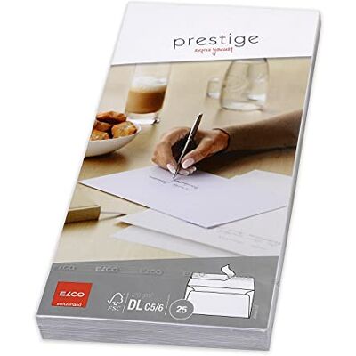 Elco Briefumschag Prestige DL, 25 Stück, hochweiß, haftklebend Elco Briefumschag Prestige DL, 25 Stück, hochweiß, haftklebend