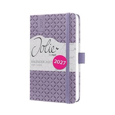 Sigel Jolie Wochenkalender 2027 A6 lavendel Hardcover Terminplaner 7J138, Mit Gummiband, Stiftschlaufe, Einstecktasche, 174 Seiten, vegan, Buchkalender, Taschenkalender Sigel Jolie Wochenkalender 2027 A6 lavendel Hardcover Terminplaner 7J138, Mit Gummiband, Stiftschlaufe, Einstecktasche, 174 Seiten, vegan, Buchkalender, Taschenkalender