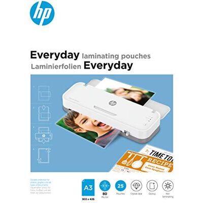 Olympia HP Everyday Laminierfolien, DIN A3, 80 Micron, glänzend, transparent, zum Heißlaminieren, 25 Stück, 9152 Olympia HP Everyday Laminierfolien, DIN A3, 80 Micron, glänzend, transparent, zum Heißlaminieren, 25 Stück, 9152