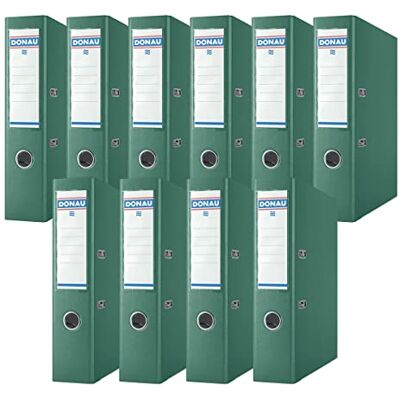 DONAU Premium Ordner Breit 10er Pack/DIN A4 / 7,5 cm / 10 Stück/Grün/Kunststoffbezug PP/Carton Papier Schlitzordner Büroordner Aktenordner Ringordner/Grünen Punkt DONAU Premium Ordner Breit 10er Pack/DIN A4 / 7,5 cm / 10 Stück/Grün/Kunststoffbezug PP/Carton Papier Schlitzordner Büroordner Aktenordner Ringordner/Grünen Punkt
