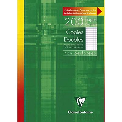 Clairefontaine 5722C Packung (mit 100 Kanzleibögen DIN A4, 21 x 29,7 cm, kariert, nicht perforiert, ideal für die Schule) weiß Clairefontaine 5722C Packung (mit 100 Kanzleibögen DIN A4, 21 x 29,7 cm, kariert, nicht perforiert, ideal für die Schule) weiß