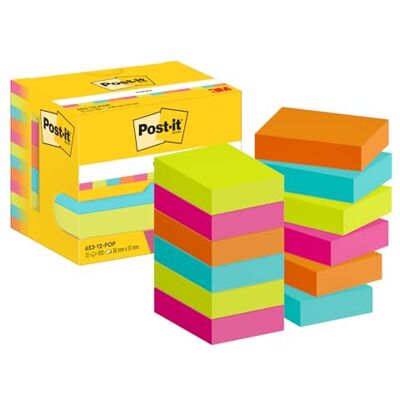 Post-it Notes Poptimistic Collection, 12 Blöcke, 100 Blatt pro Block, 38 mm x 51 mm, Pink, Grün, Blau, Orange Post-it Notes Poptimistic Collection, 12 Blöcke, 100 Blatt pro Block, 38 mm x 51 mm, Pink, Grün, Blau, Orange
