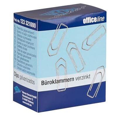 WEDO Büroklammer 32 mm spitz, 1000er Pack, glanzverzinkt WEDO Büroklammer 32 mm spitz, 1000er Pack, glanzverzinkt