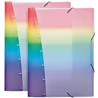 VELOFLEX Sammelmappe Rainbow Diamond DIN A3 2 Stück mit Gummizug Aus PP-Vollkunststoff, mit 3 Einschlagklappen, dehnbarem Gummizug und Diamond-Struktur für DIN A3-Unterlagen VELOFLEX Sammelmappe Rainbow Diamond DIN A3 2 Stück mit Gummizug Aus PP-Vollkunststoff, mit 3 Einschlagklappen, dehnbarem Gummizug und Diamond-Struktur für DIN A3-Unterlagen