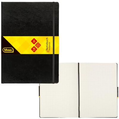 Idena 209280 Notizbuch DIN A4, 192 Seiten, 80 g/m², kariert, schwarz (DIN A4 1 Stück, kariert) Idena 209280 Notizbuch DIN A4, 192 Seiten, 80 g/m², kariert, schwarz (DIN A4 1 Stück, kariert)