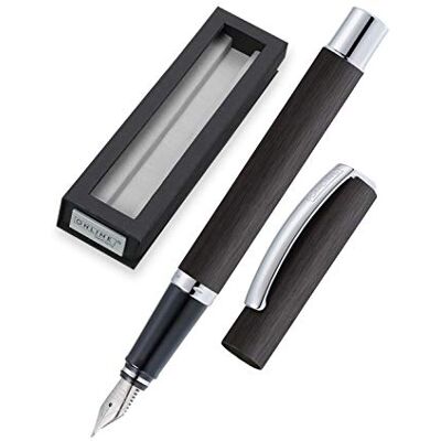 Online Füller Vision Schwarz I Eleganter Füllfederhalter mit Iridium-Feder fein I Füllhalter aus Aluminium für Standard-Tintenpatronen & Konverter I in Geschenkbox Online Füller Vision Schwarz I Eleganter Füllfederhalter mit Iridium-Feder fein I Füllhalter aus Aluminium für Standard-Tintenpatronen & Konverter I in Geschenkbox