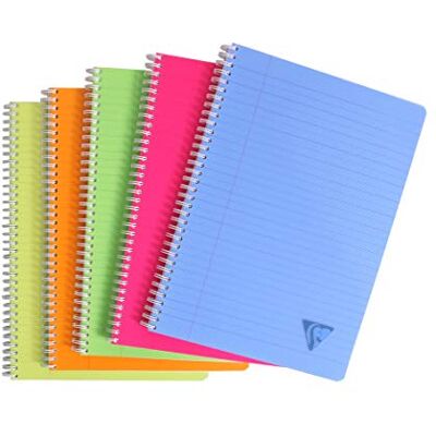 Clairefontaine 328145C Linicolor Fresh Collection A Spiralnotizbuch – A4 21 x 29,7 cm – 100 linierte Seiten mit Rand – weißes Papier 90 g – transparenter Polypro-Einband – zufällige Farbe, 1 Einheit Clairefontaine 328145C Linicolor Fresh Collection A Spiralnotizbuch – A4 21 x 29,7 cm – 100 linierte Seiten mit Rand – weißes Papier 90 g – transparenter Polypro-Einband – zufällige Farbe, 1 Einheit