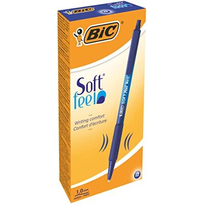 BIC Soft Feel Clic Druckkugelschreiber Blau – Clip, Einziehbar (Retractable), 12 Stück BIC Soft Feel Clic Druckkugelschreiber Blau – Clip, Einziehbar (Retractable), 12 Stück