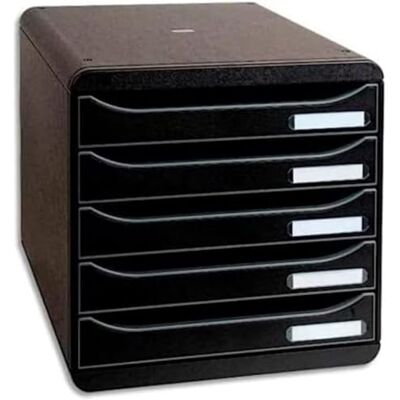 Exacompta 309714D Premium Ablagebox mit 5 Schubladen für DIN A4+ Dokumente. Stapelbare Schubladenbox mit hoher Kapazität für mehr Platz auf dem Schreibtisch Big Box Plus EcoBlack Schwarz Exacompta 309714D Premium Ablagebox mit 5 Schubladen für DIN A4+ Dokumente. Stapelbare Schubladenbox mit hoher Kapazität für mehr Platz auf dem Schreibtisch Big Box Plus EcoBlack Schwarz