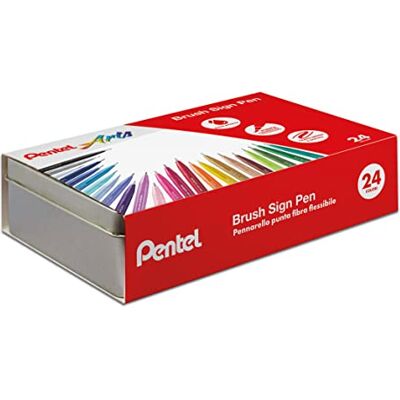 Pentel SES15C Brush Sign Pen Geschenkbox aus Metall mit 24 Farben Pentel SES15C Brush Sign Pen Geschenkbox aus Metall mit 24 Farben