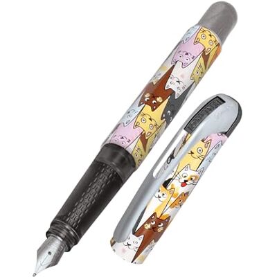 Online Füller College Katzen, Tinten-Füller für Rechtshänder, ergonomisches Griffstück, hochwertige Iridium-Feder medium, Standard-Tintenpatronen, inkl. Kombipatrone blau, Allergiker geeignet Online Füller College Katzen, Tinten-Füller für Rechtshänder, ergonomisches Griffstück, hochwertige Iridium-Feder medium, Standard-Tintenpatronen, inkl. Kombipatrone blau, Allergiker geeignet