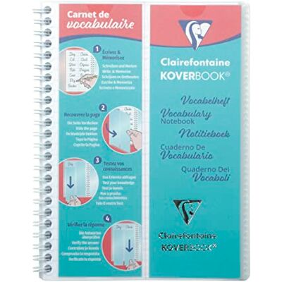 Clairefontaine 161820C Vokabelheft Koverbook (DIN A5, 14,8 x 21 cm, liniert, 1 Mittelstrich, 50 Blatt, Deckel aus PP, ideal für die Schule, transparent Clairefontaine 161820C Vokabelheft Koverbook (DIN A5, 14,8 x 21 cm, liniert, 1 Mittelstrich, 50 Blatt, Deckel aus PP, ideal für die Schule, transparent