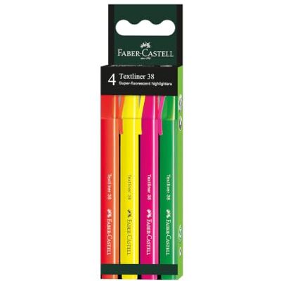 Faber-Castell 157774 Textmarker Set, 4 Textliner in Neonfarben, Strichstärke 0,3-1,0 mm Faber-Castell 157774 Textmarker Set, 4 Textliner in Neonfarben, Strichstärke 0,3-1,0 mm