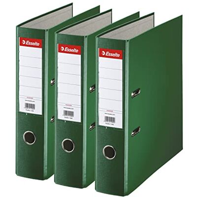 Esselte Ordner breit, DIN A4, 3er Pack, 7,5 cm Rückenbreite, Kunststoff-Ordner, Grün, 624293 Esselte Ordner breit, DIN A4, 3er Pack, 7,5 cm Rückenbreite, Kunststoff-Ordner, Grün, 624293
