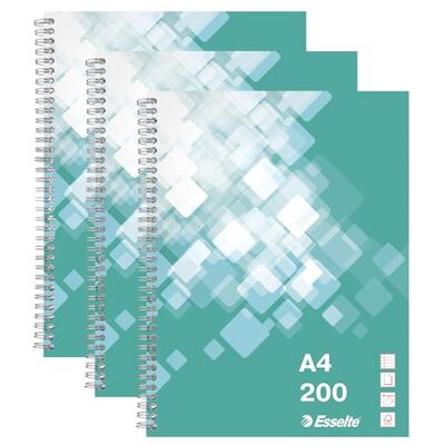 Esselte Collegeblock A4 liniert grün – 3er-Pack Notizblock – Doppelspiralbindung, 200 Blatt mikroperforiertes Papier 80 g/m², 8 mm Zeilenabstand, 4-Loch-Stanzung – Für zu Hause, Büro & Schule, 629017 Esselte Collegeblock A4 liniert grün – 3er-Pack Notizblock – Doppelspiralbindung, 200 Blatt mikroperforiertes Papier 80 g/m², 8 mm Zeilenabstand, 4-Loch-Stanzung – Für zu Hause, Büro & Schule, 629017